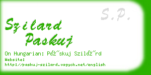 szilard paskuj business card